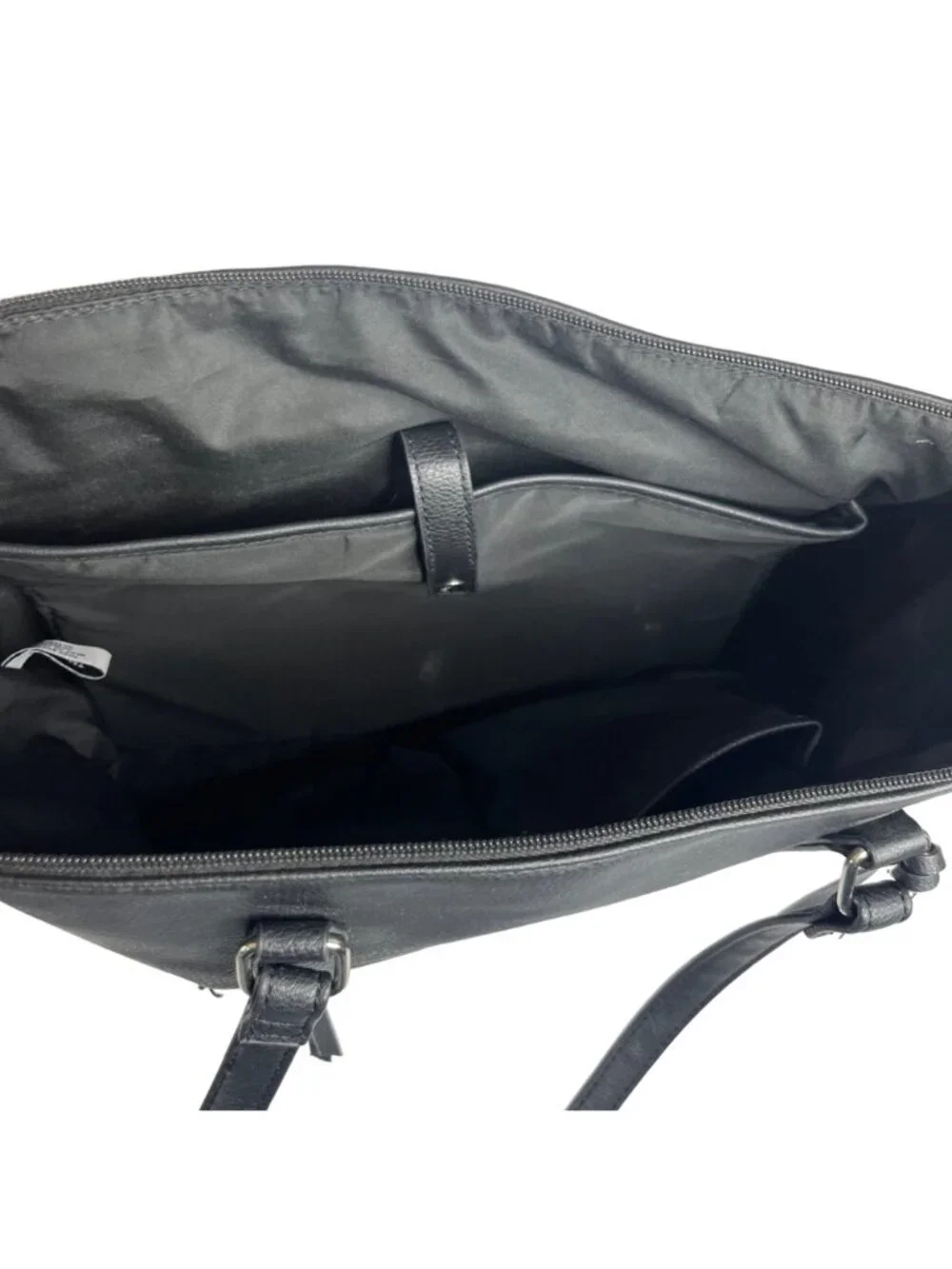 Nine West Tote Laptop Bag Purse Black Zipper Pockets Office Business